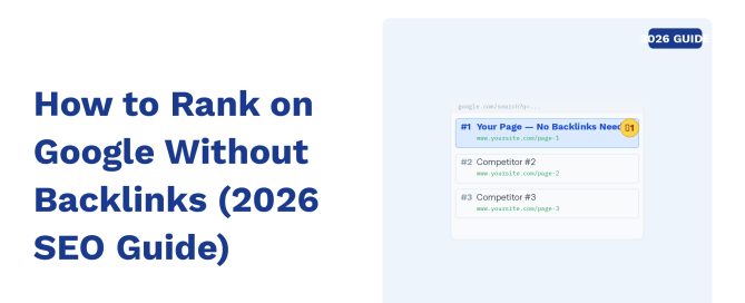 How to Rank on Google Without Backlinks (2026 SEO Guide)