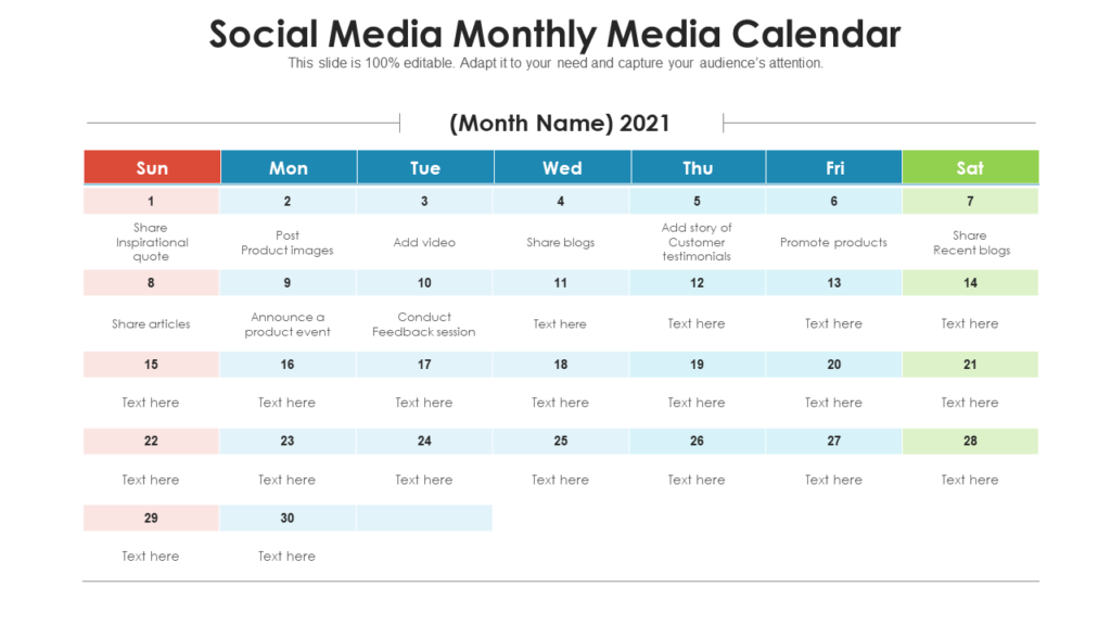 Free Content Calendar